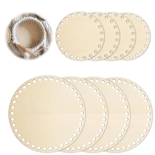 Ruayia 8 Stück Gehäkelter Korbboden, Holzboden zum Häkeln, Korbboden Rund Set, Naturholzbasis für Häkelkorb, Korbflechten, Schilf Set, Peddigrohr, Flechtmaterial, Flechtset, Rattan - Rund Ruayia 8 Stück Gehäkelter Korbboden, Holzboden zum Häkeln, Korbboden Rund Set, Naturholzbasis für Häkelkorb, Korbflechten, Schilf Set, Peddigrohr, Flechtmaterial, Flechtset, Rattan - Rund von Ruayia