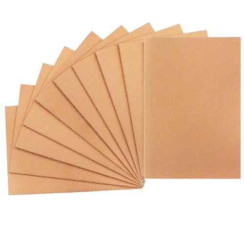 Ruayia Kraftpapier leeres Notizbuch, (Set, 10 Stück) Braunes Kraftpapier Notizheft, 14 x 20,6 cm, Leicht und Handlich Notizbuch für das Klassenzimmer, Gastgeschenke von Ruayia