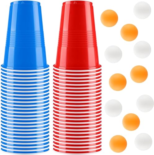 Rubessia Bierpong Becher Set, 500ML Beerpongbecher Enthält 100 Becher und 12 Tischtennisbälle, Beer Pong Becher, Wiederverwendbare Partybecher für Weihnachten Party Geburtstag Festivals Camping Rubessia Bierpong Becher Set, 500ML Beerpongbecher Enthält 100 Becher und 12 Tischtennisbälle, Beer Pong Becher, Wiederverwendbare Partybecher für Weihnachten Party Geburtstag Festivals Camping von Rubessia