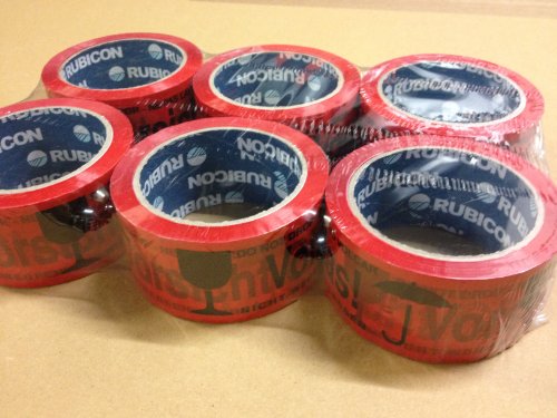 Klebeband Packband 50mm x 66m "Vorsicht Glas", VE=6 Rollen, 45mic Klebeband Packband 50mm x 66m "Vorsicht Glas", VE=6 Rollen, 45mic von Rubicon