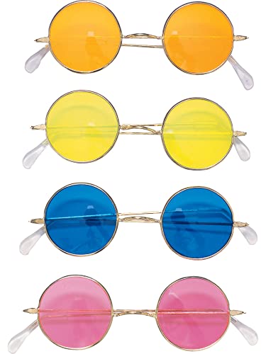 Rubie's 1761 Official Runde Brillen, Sortiment, Hippie, 70er Jahre-Stil, Erwachsene, Einheitsgröße von Rubie's