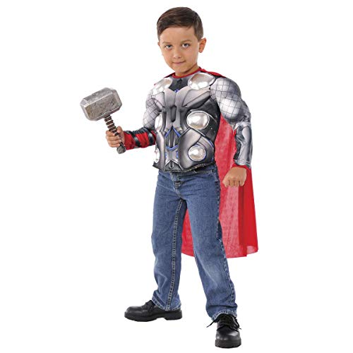 Rubie's Avengers Thor-Kostüm für Kinder, Muskelbrust und Hammer, 5-7 Jahre 34104 von Rubie's