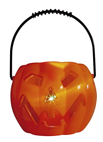 Rubies Kürbis mit Licht und Sound zum Dekorieren, 11 cm lang x 11 cm breit x 8,5 cm hoch mit Griff, originell, ideal für Halloween, Karneval und Partys zum Tag der Toten. von Rubies