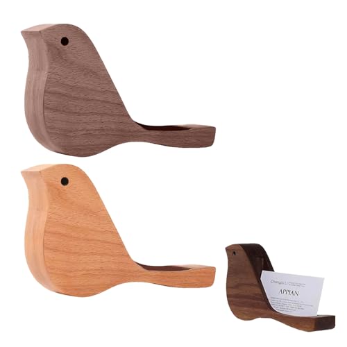 Rubu22a 2 Stück Vogel-Kartenhalter Holz, Fotokartenhalter aus Holz für Hochzeiten, Bankette und Partys, Tischnummernhalter aus Buche Schwarze Walnuss, Menühalter für Restaurants (A, Klein) von Rubu22a