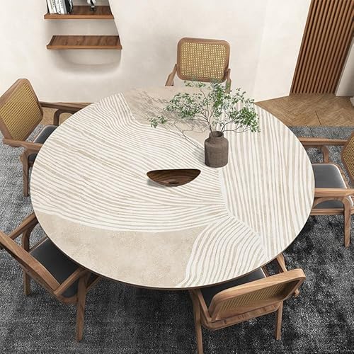 Ruby Lil Leicht Zu Reinigende Runde Tischunterlage, wasserdichte, Hitzebeständige Abdeckung, Runder Esstisch, Kaffeetischschutz,Jx,70cm(28in) von Ruby Lil