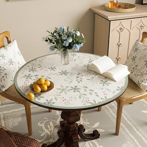 Ruby Lil Runde PU-Leder-Tischdecke, wasserdichte Tischplattenschutzabdeckung Für Möbel Esstisch Couchtisch Seite,A,60cm(24in) von Ruby Lil