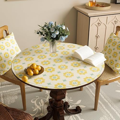 Ruby Lil Runde PU-Leder-Tischdecke, wasserdichte Tischplattenschutzabdeckung Für Möbel Esstisch Couchtisch Seite,B,60cm(24in) von Ruby Lil