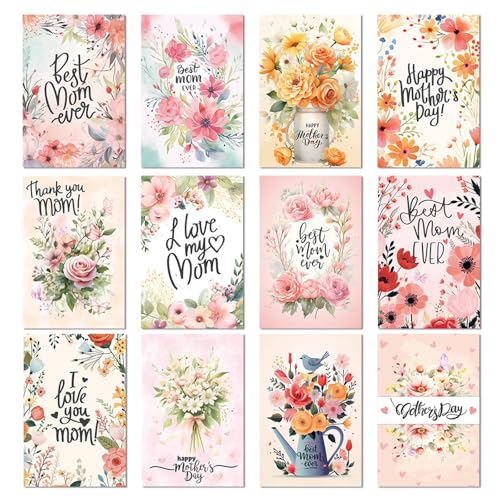 12-teiliges buntes Muttertags-Postkarten-Set mit Umschlägen, handgefertigte Grußkarten für Mütter, Partys und Feiertage 12-teiliges buntes Muttertags-Postkarten-Set mit Umschlägen, handgefertigte Grußkarten für Mütter, Partys und Feiertage von Rudiaoa