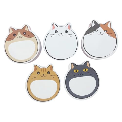 5pcs Selves Adhäsive Stick Notes Pad Cats Form Stick Notnoten Stick Pad Entfernbarer Sticksnoten Notizblock Note Pad Set Set Set von Rudiaoa