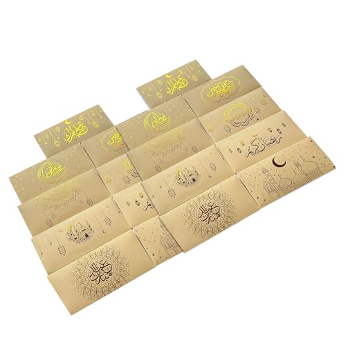 9 Stück/18 Stück/27 Stück Eid-Festival-Geschenkkartentaschen für Muslime, handgefertigte Geldumschläge, Partyzubehör von Rudiaoa