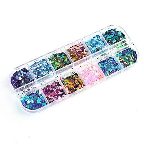 Neuheit 12 Farben Chamäleon Flakes Holographischer Buntes Nagel Pailletten Accessoire Für Schleim Kunsthandwerk von Rudiaoa
