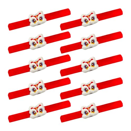 Rudiaoa 10 Stück Neujahrsarmbänder verstellbare Armbänder aus weichem Plüsch, Tier-Handgelenk-Zubehör für Festival-Feier von Rudiaoa