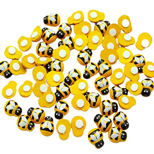 Rudiaoa 100 PCs Winzige Hölzerne Biene Verzierungen Selbstklebend Bemalte Flatback Bumble Biene Rudiaoa 100 PCs Winzige Hölzerne Biene Verzierungen Selbstklebend Bemalte Flatback Bumble Biene von Rudiaoa