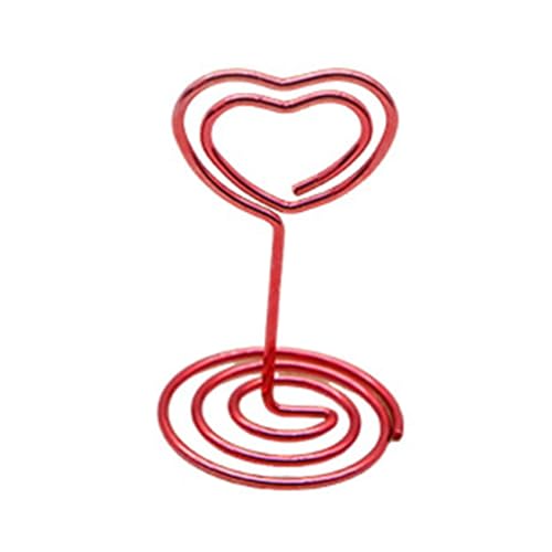 Rudiaoa Tischkartenhalter aus Draht, Herzform, Tischnummernhalter, Fotoständer, Memos, Notizen, Cliphalter für Hochzeit, 4,8 cm, 10 Stück Rudiaoa Tischkartenhalter aus Draht, Herzform, Tischnummernhalter, Fotoständer, Memos, Notizen, Cliphalter für Hochzeit, 4,8 cm, 10 Stück von Rudiaoa