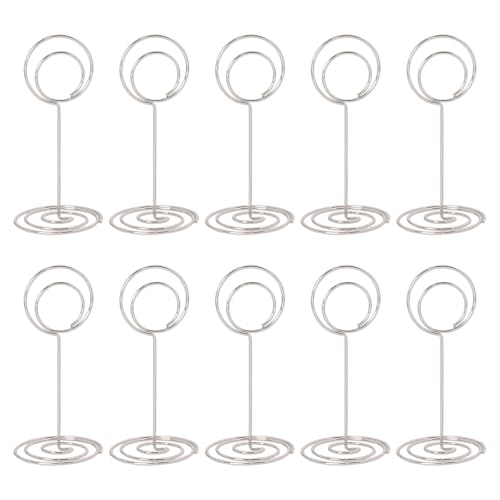 Rudiaoa Tischnummernhalter, Draht-Tischkartenhalter, Bildständer, Foto-Lebensmittel, Schilder, Memos, Notizen, Clip-Halter für Hochzeit, 10 Stück Rudiaoa Tischnummernhalter, Draht-Tischkartenhalter, Bildständer, Foto-Lebensmittel, Schilder, Memos, Notizen, Clip-Halter für Hochzeit, 10 Stück von Rudiaoa