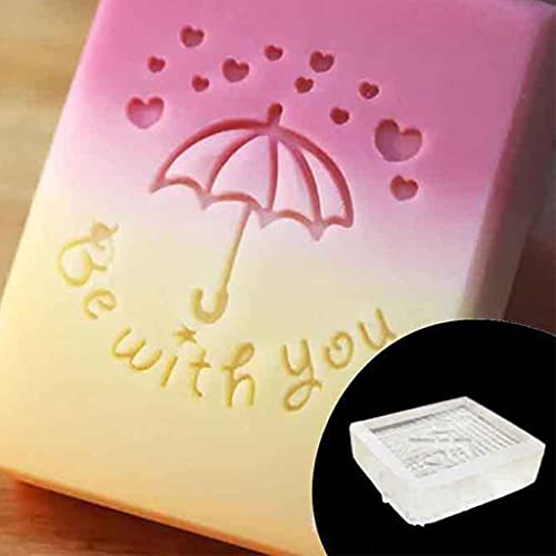 Rudiaoa Valentinstag Seife Stamper Liebe Herz Rosenmuster Acrylseife Stempel Block Handgefertigt Natürliche Ätherische Ölseife Siegel von Rudiaoa