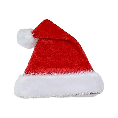 Rudiaoa Weihnachtsmütze für Erwachsene, dicker Plüsch, für Feiertage, Komfort-Innenfutter, Weihnachts- und Neujahrssymbol mit weißer Krempe Rudiaoa Weihnachtsmütze für Erwachsene, dicker Plüsch, für Feiertage, Komfort-Innenfutter, Weihnachts- und Neujahrssymbol mit weißer Krempe von Rudiaoa