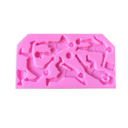 Silikonform für 3D-Fußball-Basketballspieler, Fondant, Kuchen, Backwerkzeug, Kunstharz, Ornament, handgefertigte Seifenform von Rudiaoa