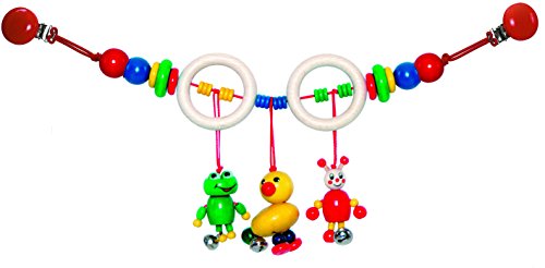 Rudolphs Schatzkiste Babyspielzeug Kinderwagenkette Ente & Frosch BxLxH 520x50x140mm NEU Stubenwagen Kette Babywagen Baby Figur Clip Befestigung Clipse Holzfigur Holzspielzeug Holzgestaltung Kreativ von Rudolphs Schatzkiste