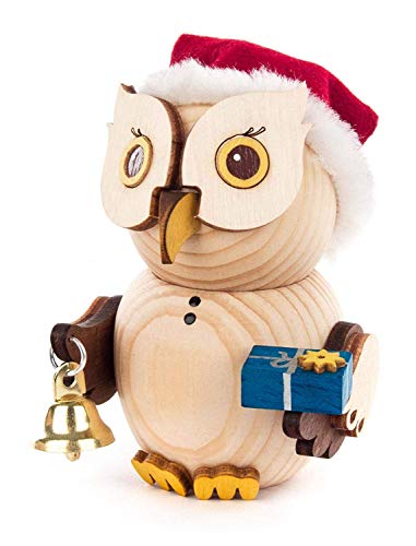 Rudolphs-Schatzkiste Ganzjahresfigur Mini-Eule Weihnachtsmann H: 7,5cm NEU Erzgebirge Holzfigur Holzminiatur von Rudolphs-Schatzkiste