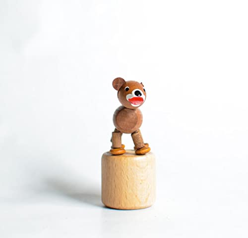 Rudolphs Schatzkiste Holzspielzeug Wackelfigur Bär Höhe=7cm NEU Spielzeug Wackeln Wackeltier Wackelspielzeug Figur Holzspielzeug Holztier Tier Drücken Drückfigur Holz Holzfiguren Seiffen Erzgebirge von Rudolphs Schatzkiste