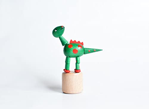 Rudolphs Schatzkiste Holzspielzeug Wackelfigur Dinosaurier grün Höhe=9cm NEU Spielzeug Wackeln Wackeltier Wackelspielzeug Figur Holzspielzeug Holztier Tier Drücken Drückfigur Holz Holzfiguren Seiffen Erzgebirge von Rudolphs Schatzkiste