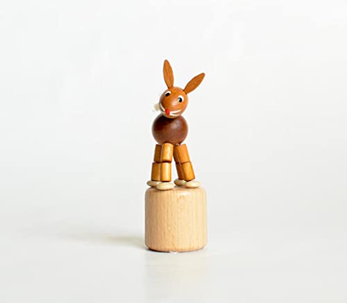 Rudolphs Schatzkiste Holzspielzeug Wackelfigur Hase Höhe=8,5cm NEU Spielzeug Wackeln Wackeltier Wackelspielzeug Figur Holzspielzeug Holztier Tier Drücken Drückfigur Holz Holzfiguren Seiffen Erzgebirge von Rudolphs Schatzkiste