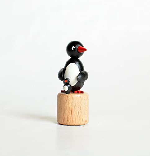 Rudolphs Schatzkiste Holzspielzeug Wackelfigur Pinguin Höhe=7,5cm NEU Spielzeug Wackeln Wackeltier Wackelspielzeug Figur Holzspielzeug Holztier Tier Drücken Drückfigur Holz Holzfiguren Seiffen von Rudolphs Schatzkiste