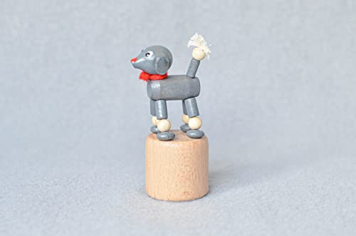 Rudolphs Schatzkiste Holzspielzeug Wackelfigur Pudel grau Höhe=7,5cm NEU Spielzeug Wackeln Wackeltier Wackelspielzeug Figur Holzspielzeug Holztier Tier Drücken Drückfigur Holz Holzfiguren Seiffen von Rudolphs Schatzkiste