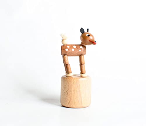 Rudolphs Schatzkiste Holzspielzeug Wackelfigur REH Höhe=7,5cm NEU Spielzeug Wackeln Wackeltier Wackelspielzeug Figur Holzspielzeug Holztier Tier Drücken Drückfigur Holz Holzfiguren Seiffen Erzgebirge von Rudolphs Schatzkiste