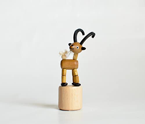 Rudolphs Schatzkiste Holzspielzeug Wackelfigur Steinbock Höhe=9,5cm NEU Spielzeug Wackeln Wackeltier Wackelspielzeug Figur Holzspielzeug Holztier Tier Drücken Drückfigur Holz Holzfiguren Seiffen Erzgebirge von Rudolphs Schatzkiste