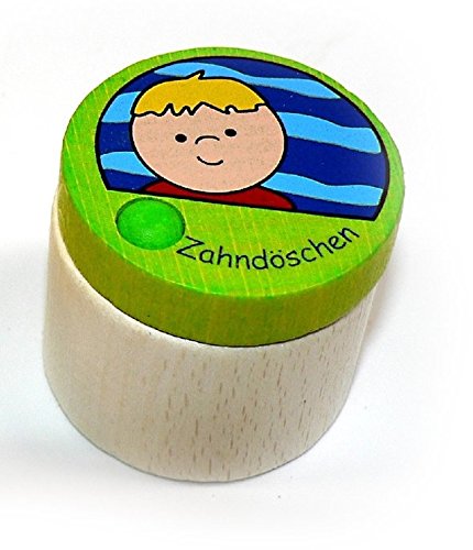 Zahndöschen – Zahndose Motiv Junge – Zahnbox – Holzdose für Zähne – Milchzahndose – Kinderzahndose – Holz – Erzgebirge - NEU von Rudolphs Schatzkiste