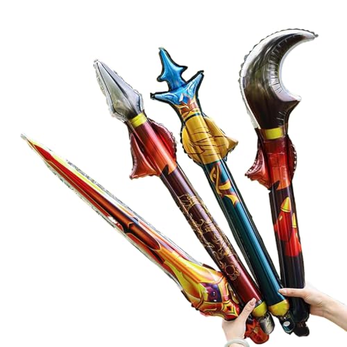 10 Stück aufblasbares Schwert Aluminium Film Ballon Garten Spielen Outdoor-Spiele Schwerter Prop Kinder Spielzeug Party Dekoration von Rufevee