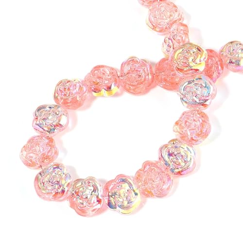 54 Stück 14mm Farbiges Glas Rose Perlen Farbe lose DIY Handgemachter Schmuck Herstellung DIY Perlen Halskette Armband Zubehör 54 Stück 14mm Farbiges Glas Rose Perlen Farbe lose DIY Handgemachter Schmuck Herstellung DIY Perlen Halskette Armband Zubehör von Rufevee