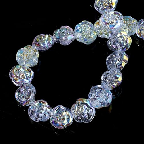 54 Stück 14mm Farbiges Glas Rose Perlen Farbe lose DIY Handgemachter Schmuck Herstellung DIY Perlen Halskette Armband Zubehör 54 Stück 14mm Farbiges Glas Rose Perlen Farbe lose DIY Handgemachter Schmuck Herstellung DIY Perlen Halskette Armband Zubehör von Rufevee