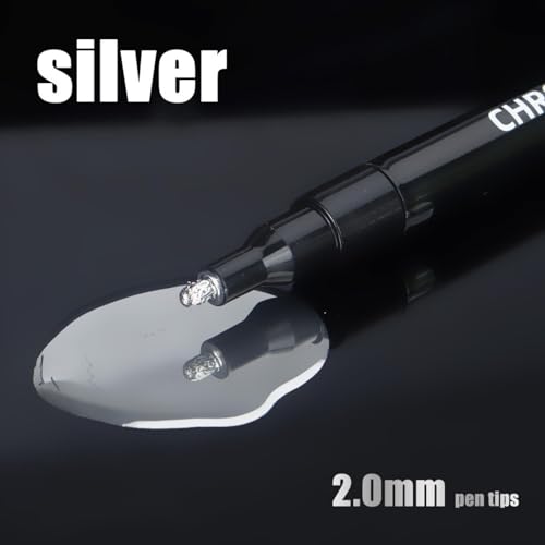Rufevee 5 Stück Chrom Spiegel Marker Stift 2mm DIY Reflektierende Farb stifte Permanent Gold Silber Kupfer Marker Modell Malerei Markierung Rufevee 5 Stück Chrom Spiegel Marker Stift 2mm DIY Reflektierende Farb stifte Permanent Gold Silber Kupfer Marker Modell Malerei Markierung von Rufevee