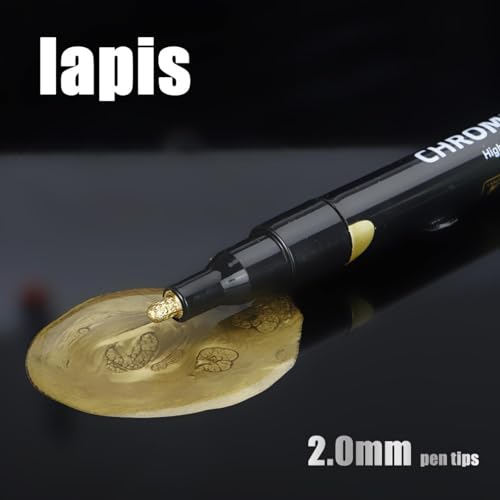 Rufevee 5 Stück Chrom Spiegel Marker Stift 2mm DIY Reflektierende Farb stifte Permanent Gold Silber Kupfer Marker Modell Malerei Markierung Rufevee 5 Stück Chrom Spiegel Marker Stift 2mm DIY Reflektierende Farb stifte Permanent Gold Silber Kupfer Marker Modell Malerei Markierung von Rufevee