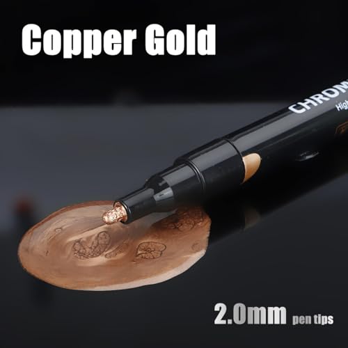 Rufevee 5 Stück Chrom Spiegel Marker Stift 2mm DIY Reflektierende Farb stifte Permanent Gold Silber Kupfer Marker Modell Malerei Markierung Rufevee 5 Stück Chrom Spiegel Marker Stift 2mm DIY Reflektierende Farb stifte Permanent Gold Silber Kupfer Marker Modell Malerei Markierung von Rufevee