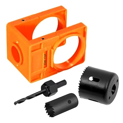 Rufevee Türschloss-Installations-Kit aus Kohlenstoffstahl-Türschloss-Loch-Säge-Türknauf-Installations-Kit für Schrauben und Schließ sätze für Holztüren mit Führungs Schablone Rufevee Türschloss-Installations-Kit aus Kohlenstoffstahl-Türschloss-Loch-Säge-Türknauf-Installations-Kit für Schrauben und Schließ sätze für Holztüren mit Führungs Schablone von Rufevee
