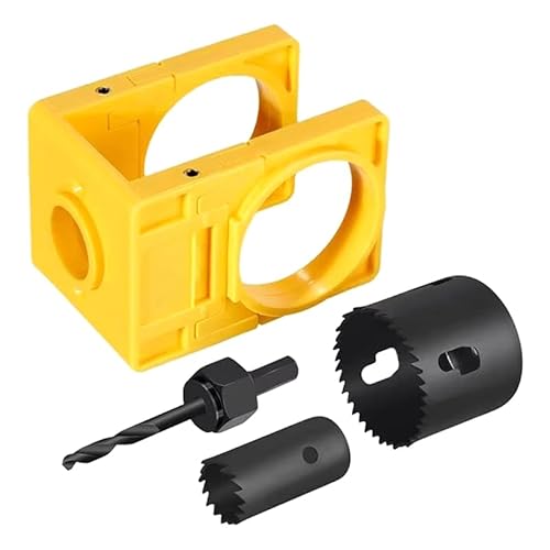 Rufevee Türschloss-Installations-Kit aus Kohlenstoffstahl-Türschloss-Loch-Säge-Türknauf-Installations-Kit für Schrauben und Schließ sätze für Holztüren mit Führungs Schablone Rufevee Türschloss-Installations-Kit aus Kohlenstoffstahl-Türschloss-Loch-Säge-Türknauf-Installations-Kit für Schrauben und Schließ sätze für Holztüren mit Führungs Schablone von Rufevee