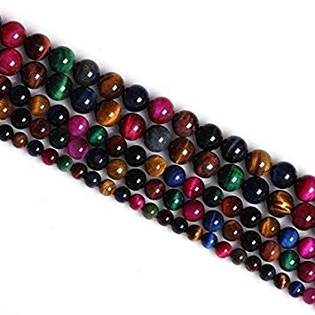 Ruilong Kunststein in Rot / Gelb / Gold / Blau / Grün / Rosa / Tigerauge / Naturstein / lose Perlen für Schmuckherstellung 6 mm / 8 mm / 10 mm / 12 mm 8MM multi Ruilong Kunststein in Rot / Gelb / Gold / Blau / Grün / Rosa / Tigerauge / Naturstein / lose Perlen für Schmuckherstellung 6 mm / 8 mm / 10 mm / 12 mm 8MM multi von Rui Long