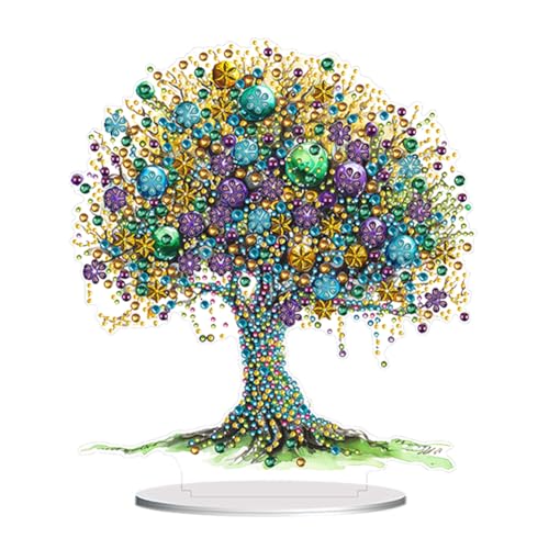RuiDay DIY Diamond Painting Tisch Deko Lebensbaum, Diamant Malerei Stehend Kunst Set, 5D Diamant Painting Lebensbaum Tischdeko, Festliches Geschenk Hausgeschenk von RuiDay