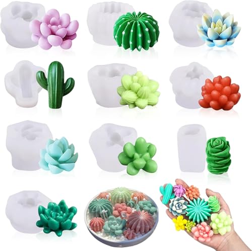 10 Sukkulenten Silikonformen Kerzenform Gießformen silicona 3D para fondant Epoxidharz Formen Molds für die Herstellung von handgefertigten Duftkerzen,Seifen,Schokolade,Gips Harzhandwerk 10 Sukkulenten Silikonformen Kerzenform Gießformen silicona 3D para fondant Epoxidharz Formen Molds für die Herstellung von handgefertigten Duftkerzen,Seifen,Schokolade,Gips Harzhandwerk von Ruiaqer