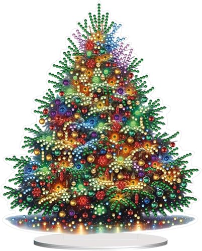 Ruiaqer Diamond Painting Weihnachten,5D Diamond Painting Weihnachtsbaum Weihnachtsdeko Aufsteller Diamant Painting Weihnachten Diamant Malerei Tischdeko für Dekoration von Ruiaqer