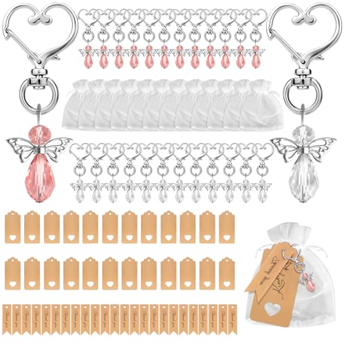Ruicaifu Schlüsselanhänger Engel, 24 Stück, Schutzengel, Anhänger zur Taufe, Hochzeit, mit Organza-Beutel und Anhänger aus Kraftpapier, für Hochzeit, Geburtstag Ruicaifu Schlüsselanhänger Engel, 24 Stück, Schutzengel, Anhänger zur Taufe, Hochzeit, mit Organza-Beutel und Anhänger aus Kraftpapier, für Hochzeit, Geburtstag von Ruicaifu