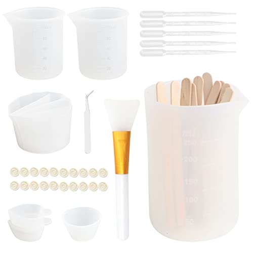 Ruicaifu Silikon Messbecher Set, 250&100ml Mischbeche/Farbbecher/Dosierbecher/Epoxidharz Zubehör Silikon Split Becher Set für DIY Harzgießen Epoxidharz Formen Wachsen Ruicaifu Silikon Messbecher Set, 250&100ml Mischbeche/Farbbecher/Dosierbecher/Epoxidharz Zubehör Silikon Split Becher Set für DIY Harzgießen Epoxidharz Formen Wachsen von Ruicaifu