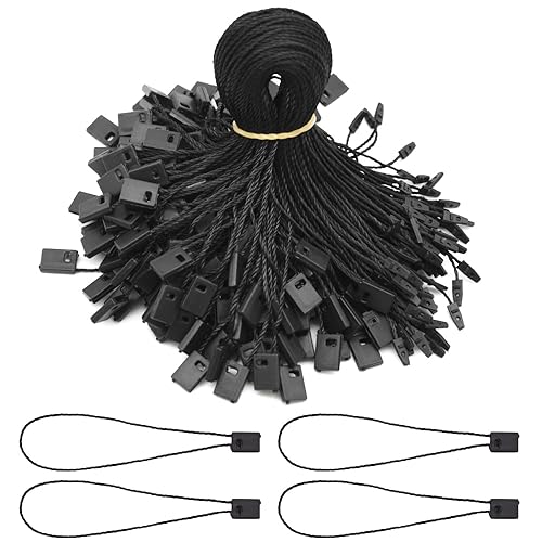 Ruidee 1000 Stück Kleidung Etiketten Seil 18cm Nylon Schnur für Etiketten Label Hängenden Seil Saite für Hang Tags für Kleidung, Preisschilder (DPS/Black) von Ruidee