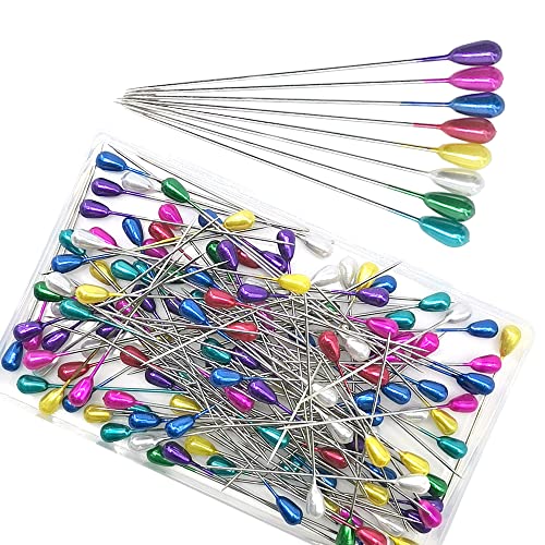 Ruidee 150 Stück Mehrfarbige Nähnadeln Gerade Quilting Pins Perlen Nadeln Edelstahl Stecknadeln für Bastelprojekte Schneiderei Patchwork Floristik und Dekoration(DZGC/55mm) von Ruidee
