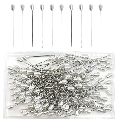Ruidee 150 Stück Weiß Nähnadeln Gerade Quilting Pins Perlen Nadeln Edelstahl Stecknadeln für Bastelprojekte Schneiderei Patchwork Floristik und Dekoration(DZGW/55mm) von Ruidee