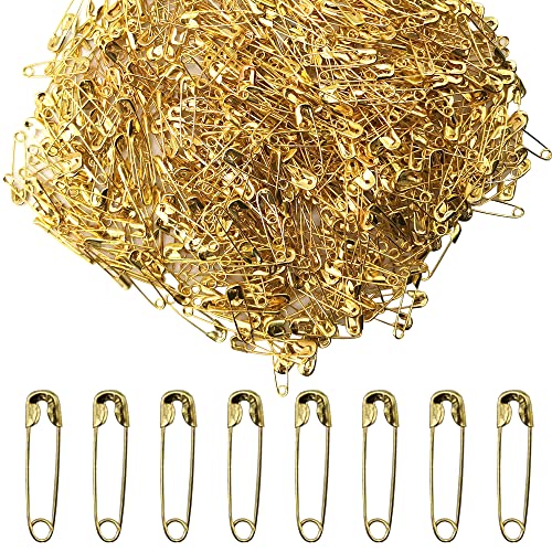 Ruidee 500 Stück Mini Sicherheitsnadeln Kleines Kleidungszubehör für Borten und Verschlüsse (Gold) von Ruidee